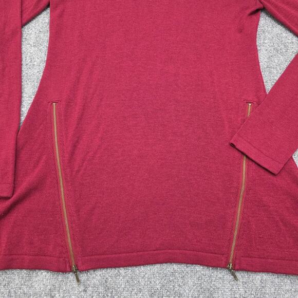 Soft Surroundings Sweater Tunic Womens Medium Burgundy Zip Hemp Tencel Cashmere - Picture 11 of 16